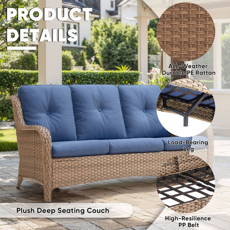 Outdoor Patio Sofa & All-Weather Rattan Sofa