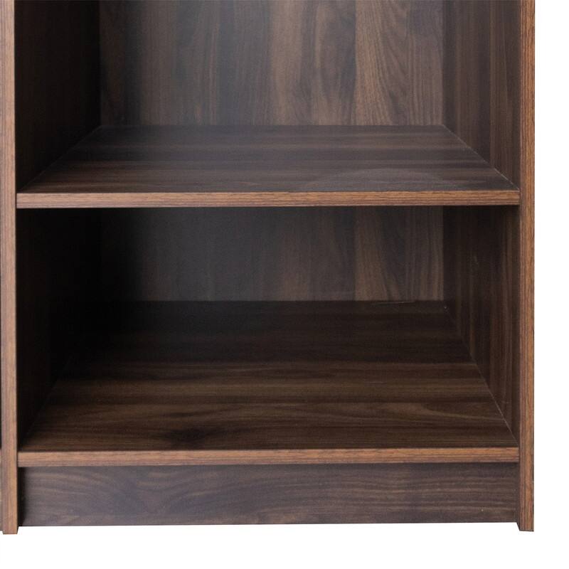 Open Style Wardrobe Closet with 3 Large Storage Drawers and Hanging Rods, Modern Armoire Clothing Organizer with Storage Shelves