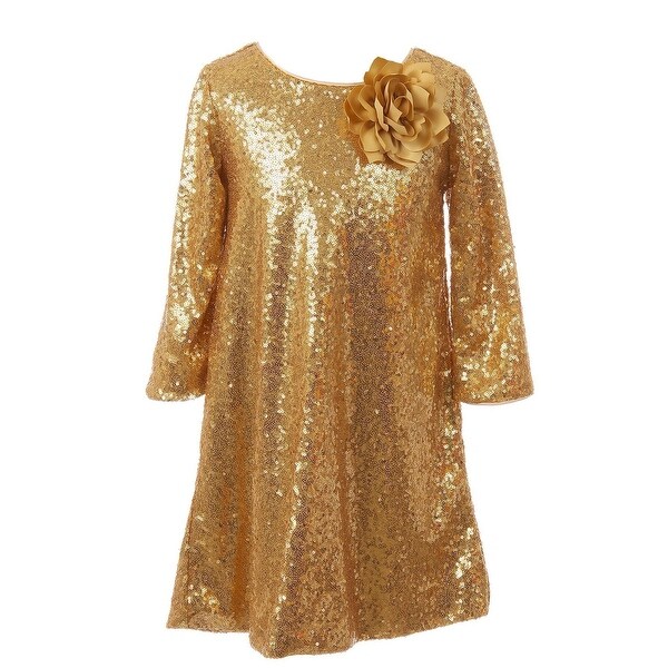 gold sequin dress for little girl