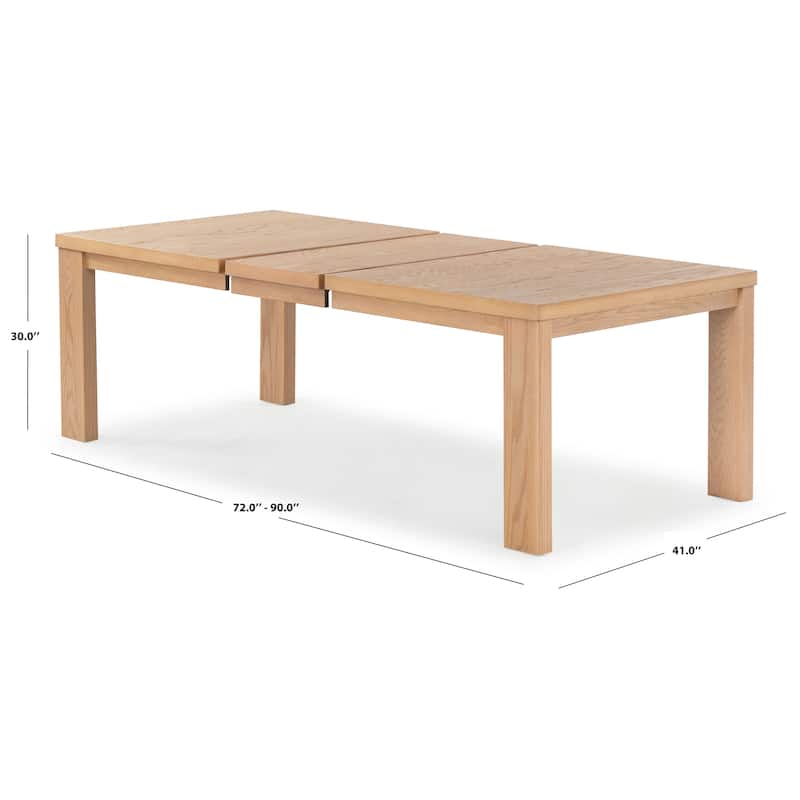 SAFAVIEH Couture Desmond Extendable Wood Dining Table - 90"W x 41"D x 30"H