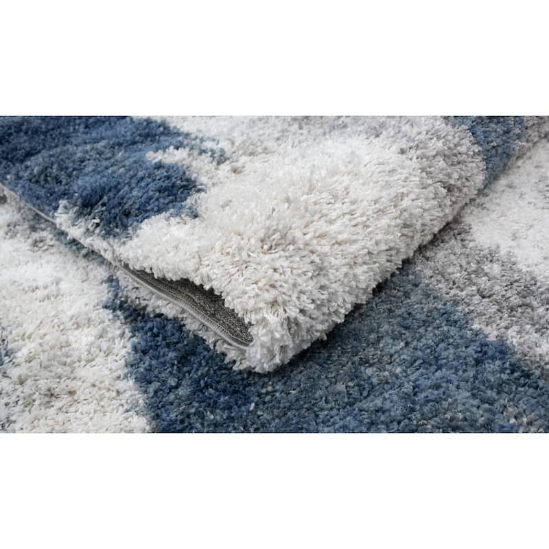 Noori Rug Lux Emma Casual Ikat Pattern 2-inch Thick Shag Rug