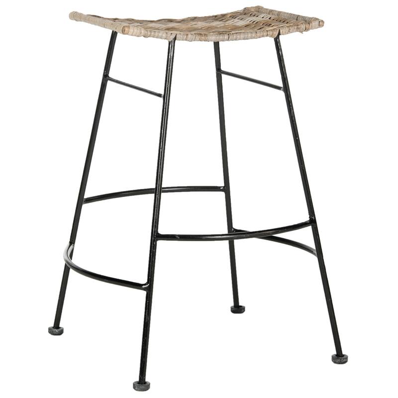 SAFAVIEH Madlene -24 Inch Grey Bar Stool (Set of 2) - 20Wx19Dx24H