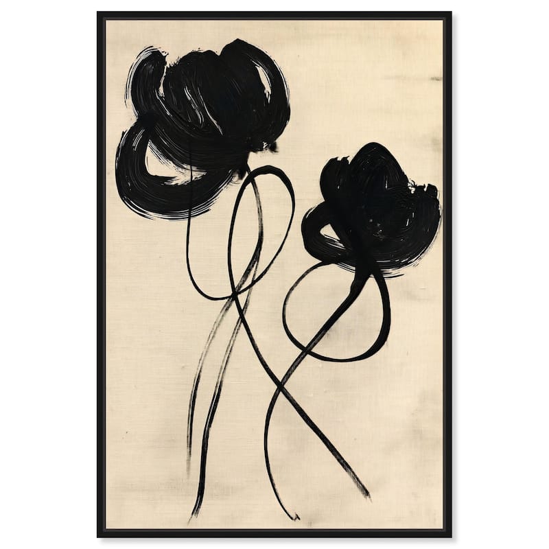 Florals in the Minimal II Canvas by Art Remedy - Black - 24" x 36"
