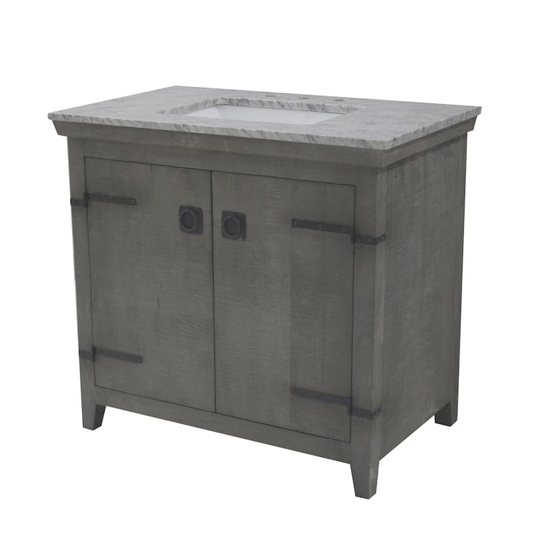 36" Natural Barn Door Vanity