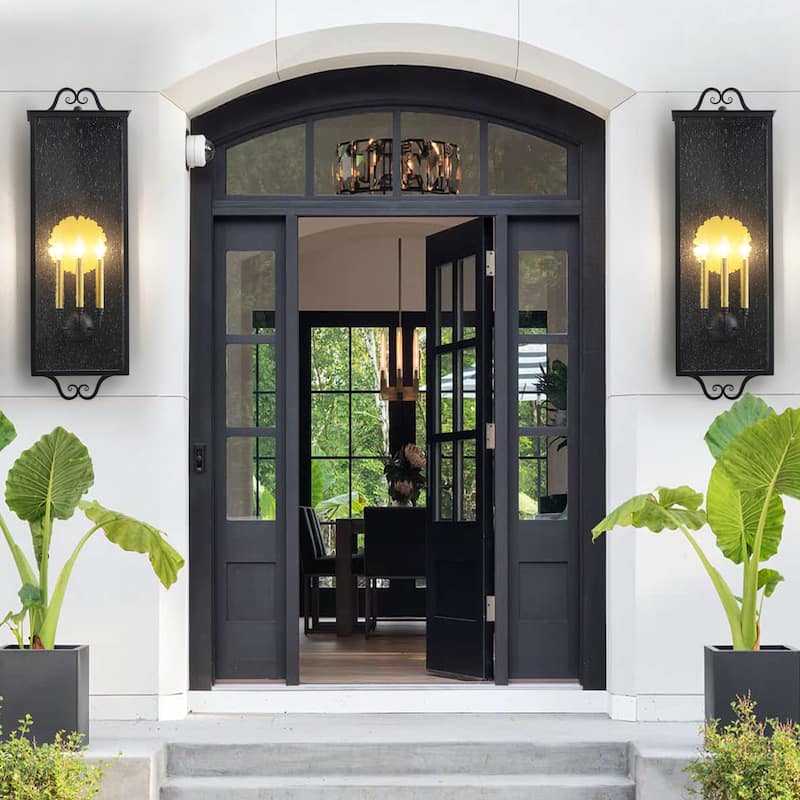 C Cattleya 35 inch Large Outdoor Wall Lantern with Seeded Glass