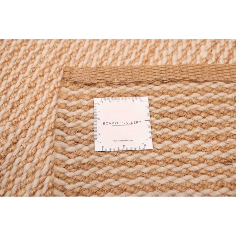 ECARPETGALLERY Braided Weave Palas Denizli Ivory, Tan Rug - 5'3 x 7'8