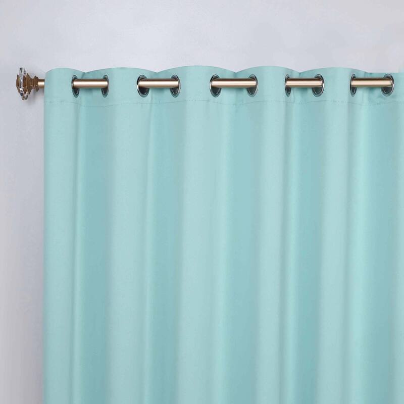 Superior Solid Machine Washable Room Darkening Grommet Blackout Curtains, Set of 2