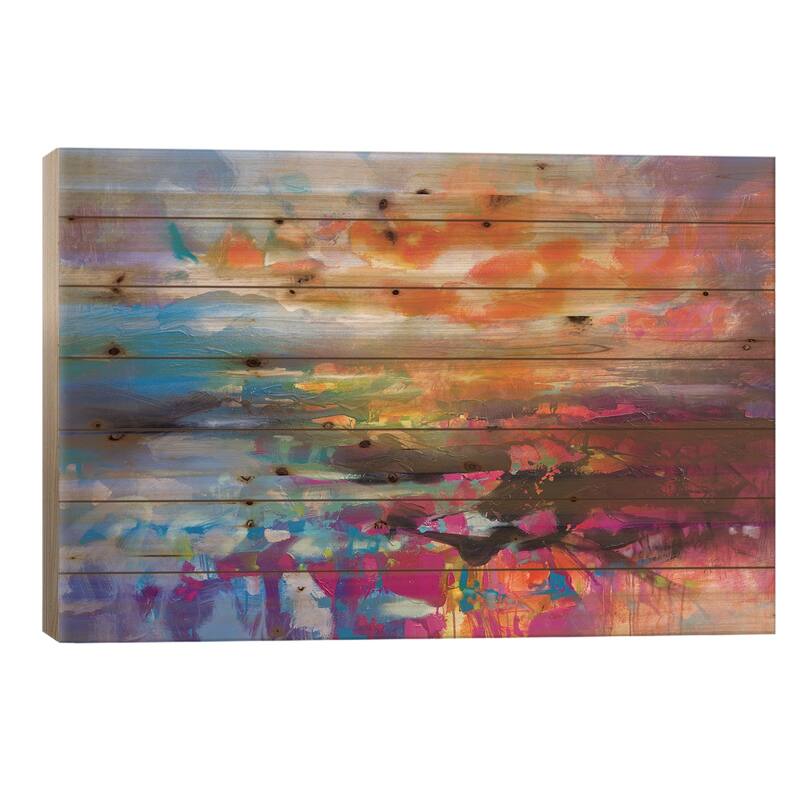 Relative Altitude Print On Wood by Scott Naismith - Multi-Color - 18x26x1.5