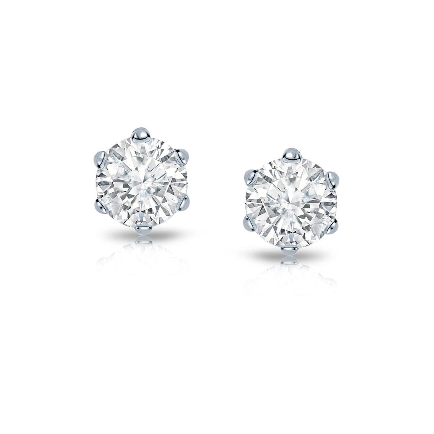 Auriya 1/4ctw Round Diamond Stud Earrings 14k Gold 6-Prong (I-J, I1-I2)