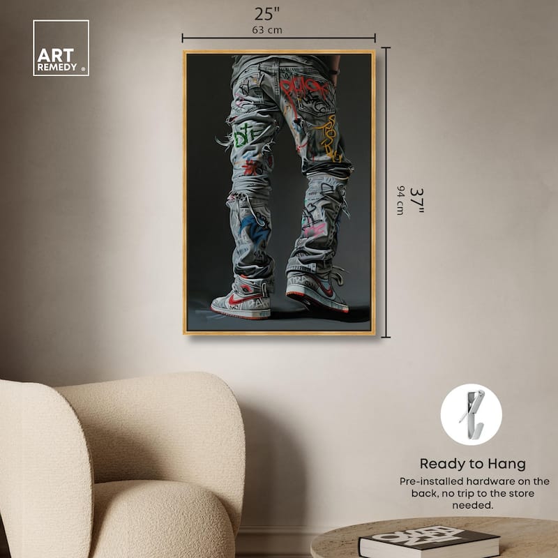 Graffiti Jeans and Sneakers Canvas by Art Remedy