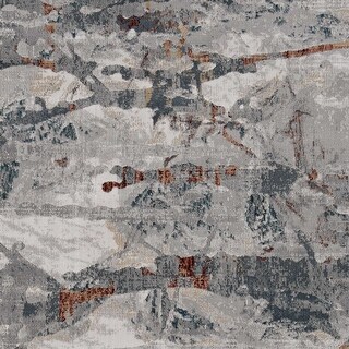 3'x5' Grey Teal Machine Woven Abstract Splatter Indoor Area Rug - 3'6 ...