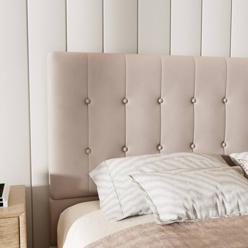 Plywood Frame Upholstered Platform Bed with Lift-up Storage