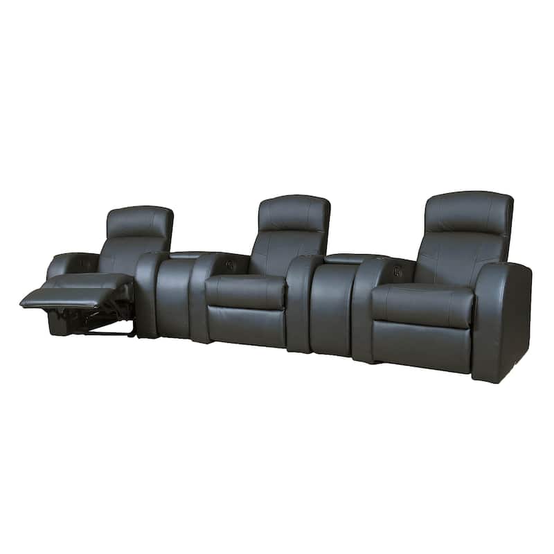 Greenfield Cyrus Black 3-seater Home Theater with 2 Wedge Consoles