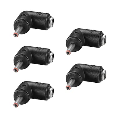 DC Power Connector Right Angle 5.5x2.1mm Female to 3.5x1.35mm Male 5Pcs - Black,Red - Male to Male(10Pcs)