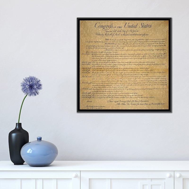 iCanvas "The Bill Of Rights, 1789" by Unknown Framed Canvas Print