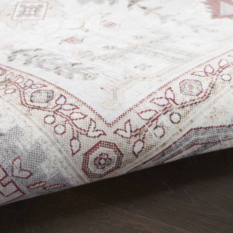 Lama Power Loomed Distressed Non Skid Stain Resistant Low Pile Area Rug By HomeRoots - 84' X '60' X '0.2