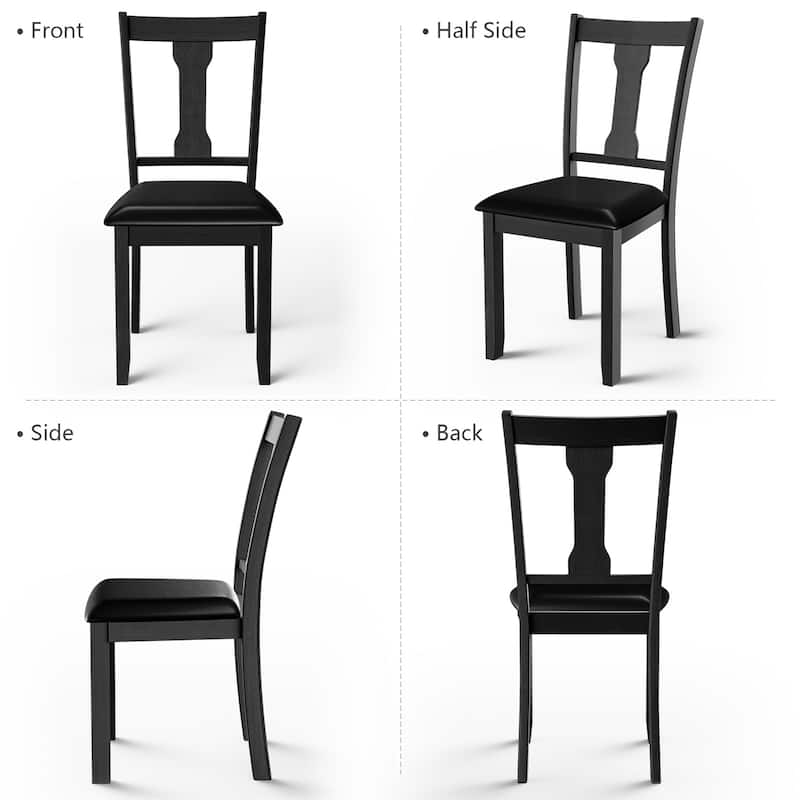 Set of 2 Dining Room Chair Coffee Rubber Wood Frame and Upholstered - See details