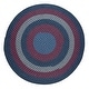 preview thumbnail 1 of 1, Rhody Rug Mission Hill Indoor/Outdoor Braided Area Rug Navy - 10' Round