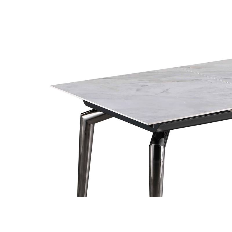 Somette Tate Marbleized Sintered Stone Top Dining Table