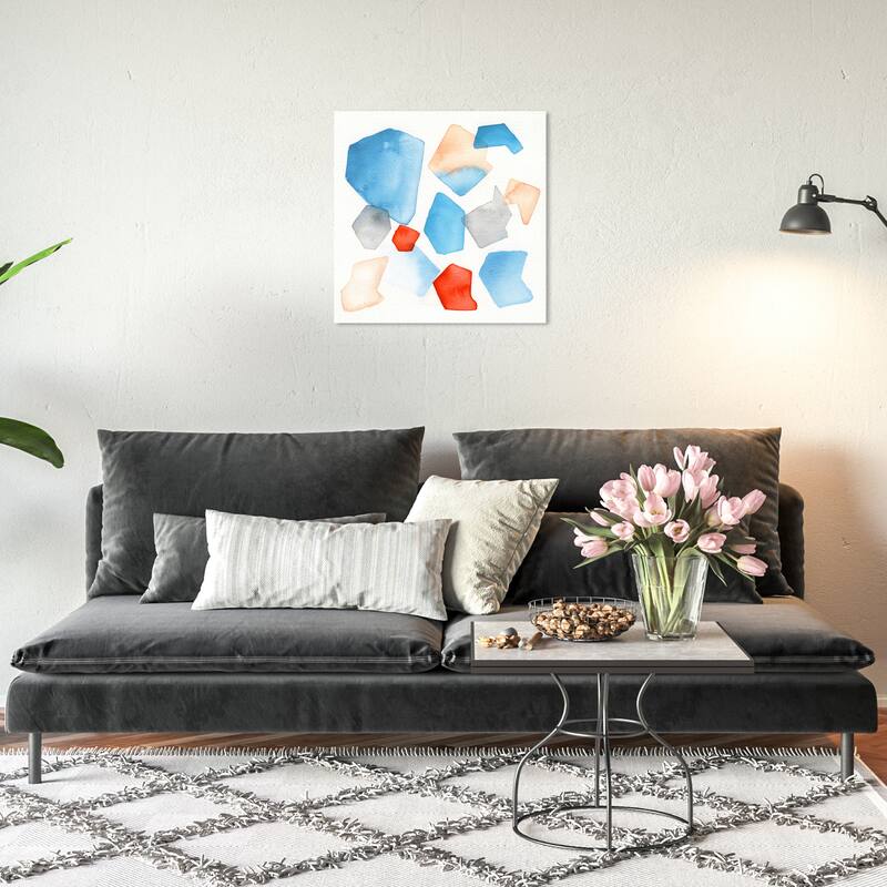 Wynwood Studio Prints Abstract The Life Aquatic White and Light Blue Modern & Contemporary Wall Art Canvas Print - 20 x 20