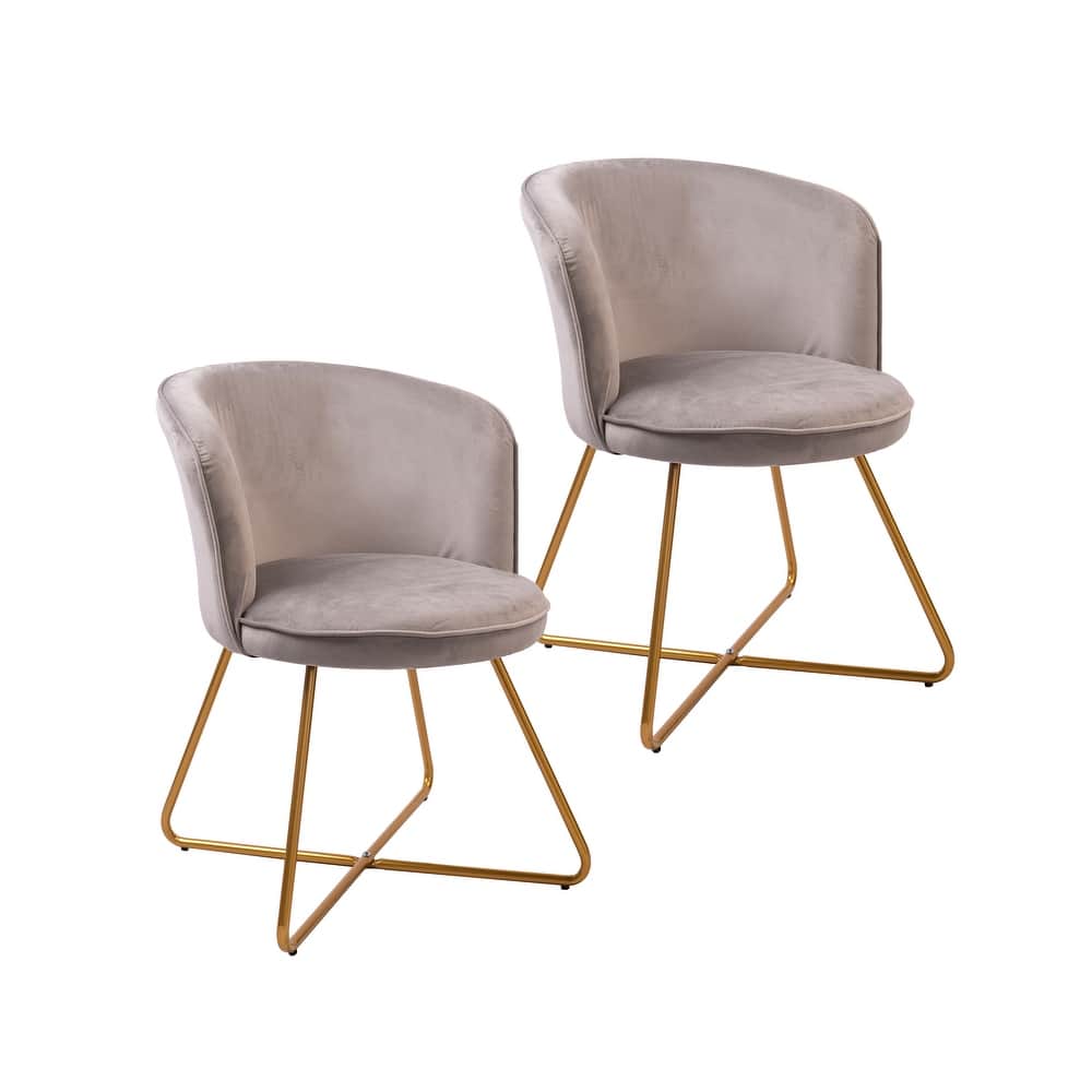 Porthos Home Orry Dining Chair, Velvet Upholstery, Gold Dipped Metal Legs