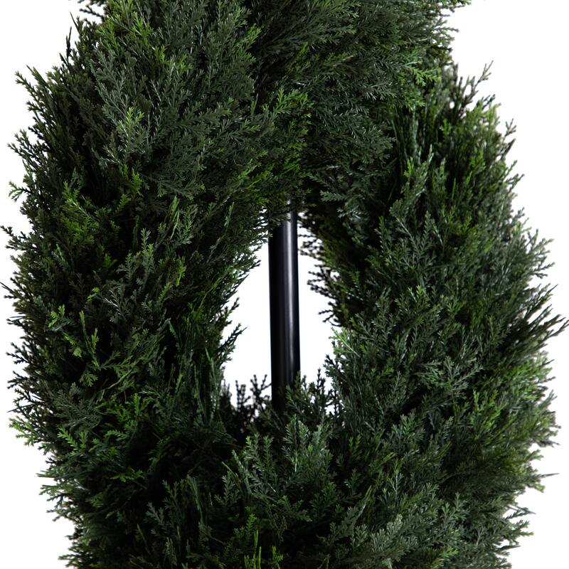 Double Spiral Pond Cypress Artificial Topiary Tree - 8'