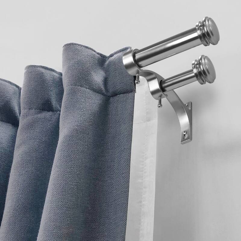 Lumi 1 in. & 3/4 in. Dia. Double Curtain Rod Bracket (4-Pack)