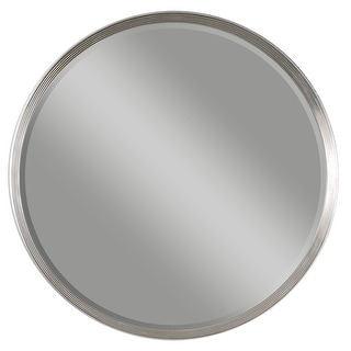 Uttermost Serenza Large Contemporary Round Beveled Wall Mirror