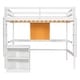 preview thumbnail 8 of 28, Full size Loft Bed with Desk, Writing Board and Drawers Cabinet, White