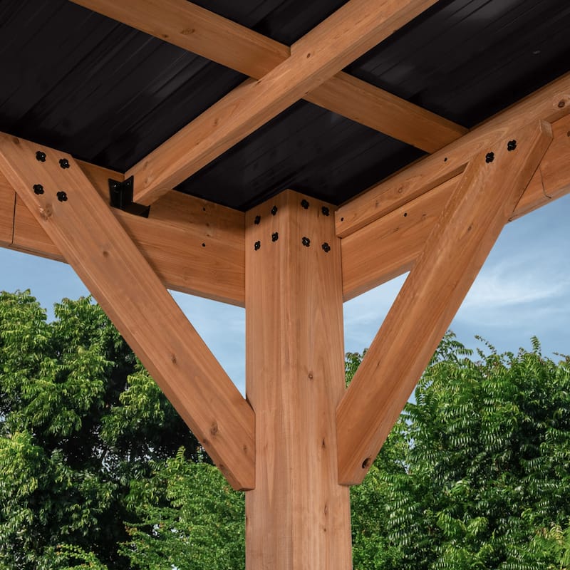 Backyard Discovery Kingsport 20x12' Cedar Wood Carport with Steel Roof
