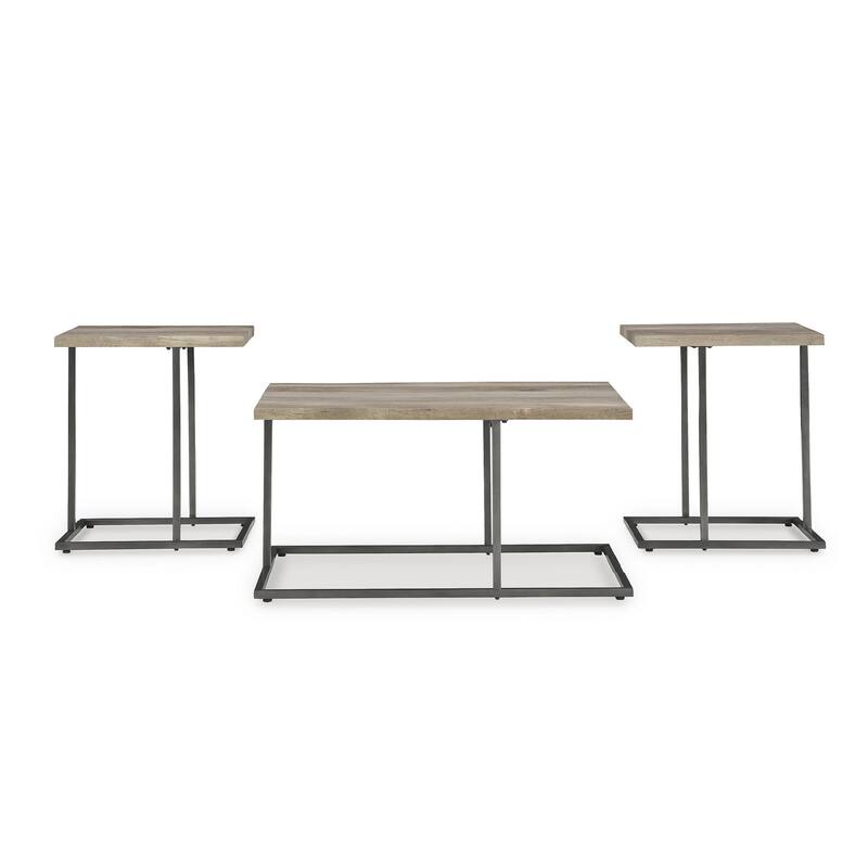 Signature Design by Ashley Albreane Brown/Black Table (Set of 3) - 36"W x 24"D x 19"H