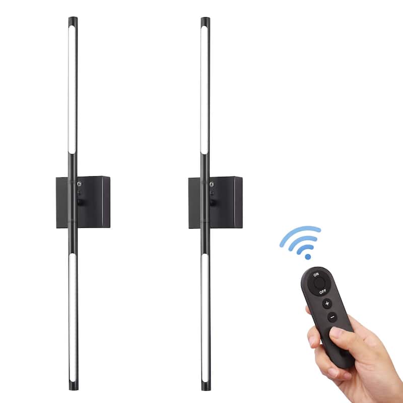 YANSUN Black Wall Sconce,Remote Control,Indoor Wall Lighting - N/A