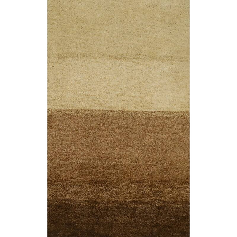 Hand Knotted Oriental 100% Wool Carpet Modern Modern Brown Gabbeh Area Rug - 3' 2'' X 2' 1''