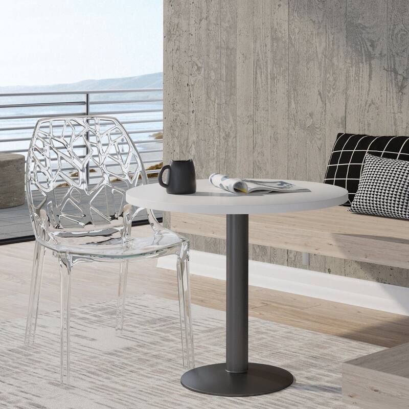 Stackable Dining Chair in Polypropylene Modern Cut-out Design Backrest Accent Side Chair