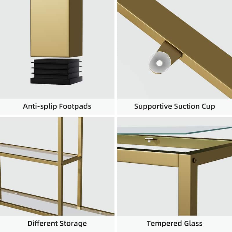 Adjustable Height Entryway Table with storage Non-Slip Design - 40*29