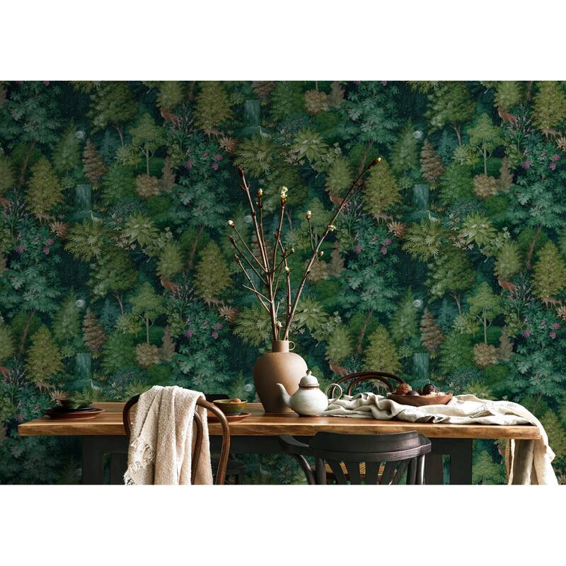 Midnight Woods Non-Pasted Wallpaper – 396in. x 21in. – Covers 56 square feet
