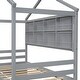 preview thumbnail 59 of 116, Bedroom House Bed with Roof Frame Bedside-shelves and Under Bed Storage Unit