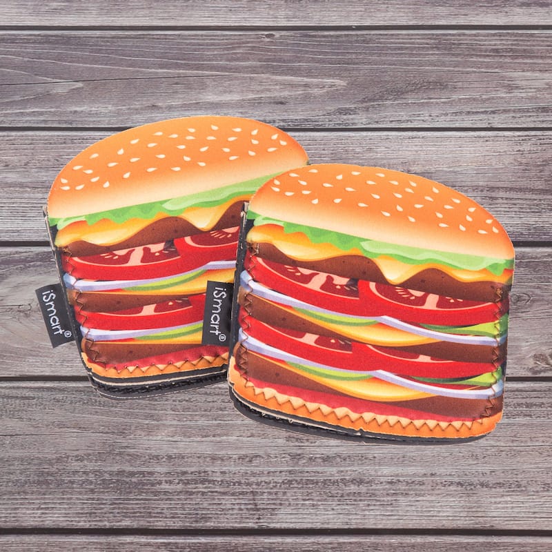 Creative Home Set of 2 (One Pair) Hamburger Design Heat-Resistant Neoprene Oven Mitt - 5.2" x 5.7"