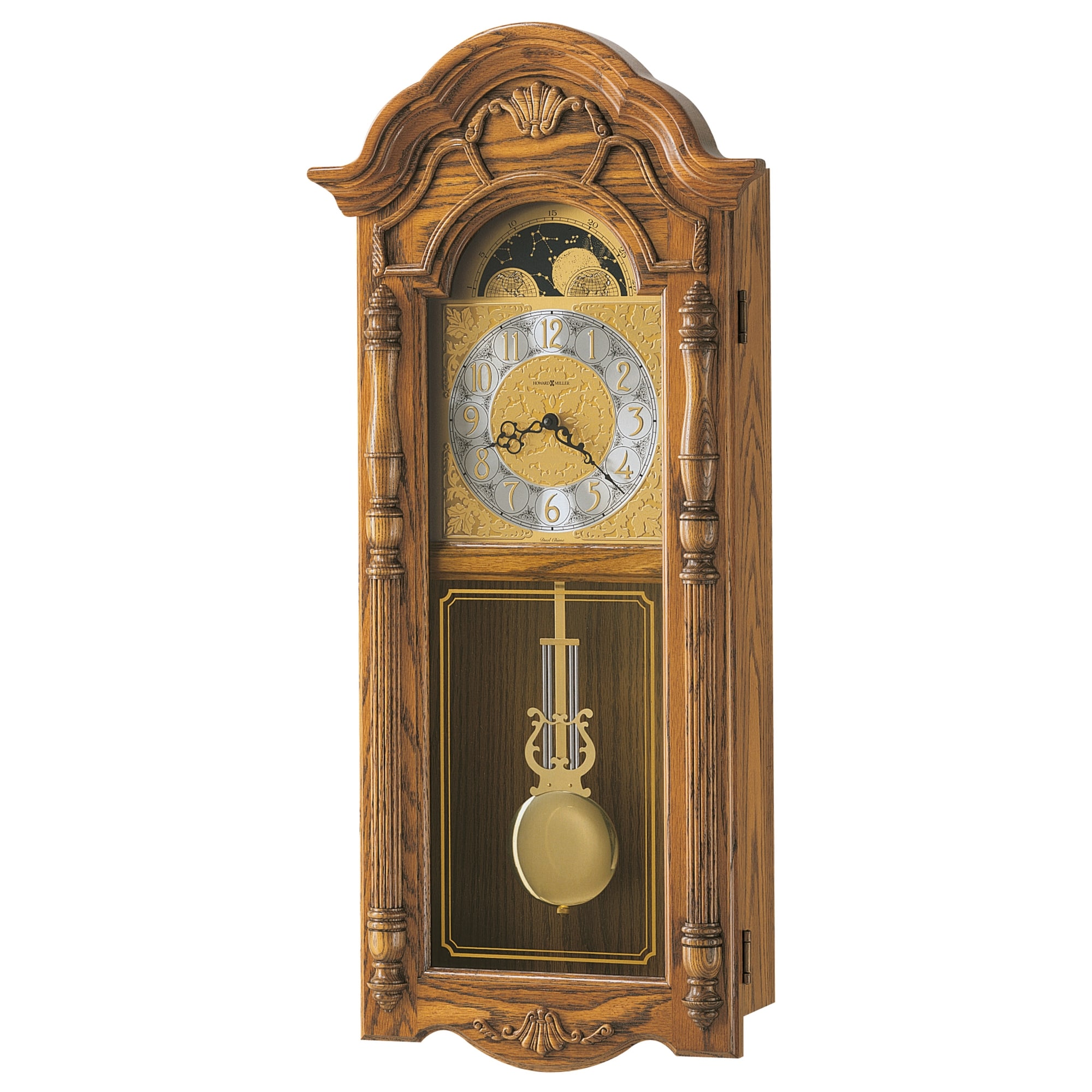 Howard Miller Rothwell Grandfather Clock Style, Chiming Wall Clock with Pendulum, Vintage, Old World, Classic Design