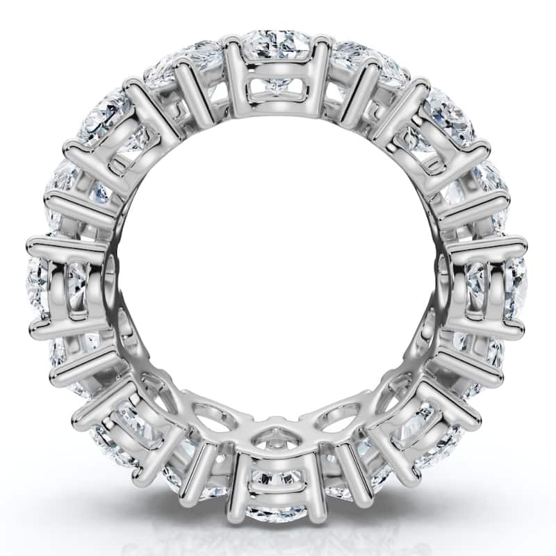 5.10Ct Pear Shape Diamond Eternity Womens Ring Gold Lab Grown Stackable Band