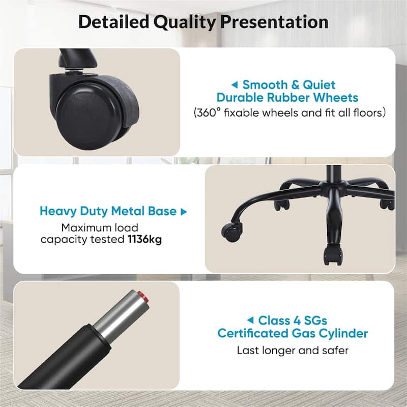 Office Chair with Foot Rest, Executive Office Chair with Arms