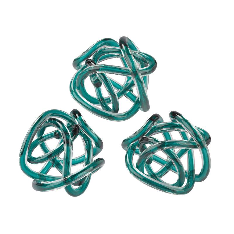 Elk Home Glass Knot Aqua Glass Ornamental Accessory