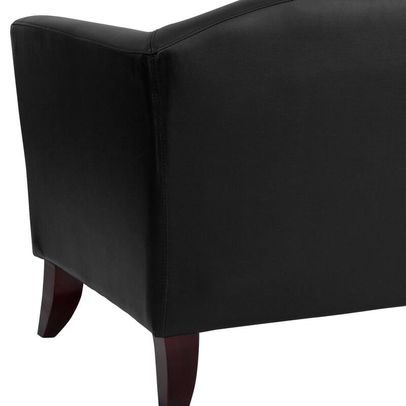 LeatherSoft Chair with Wood Feet - 33.5"W x 31"D x 29"H