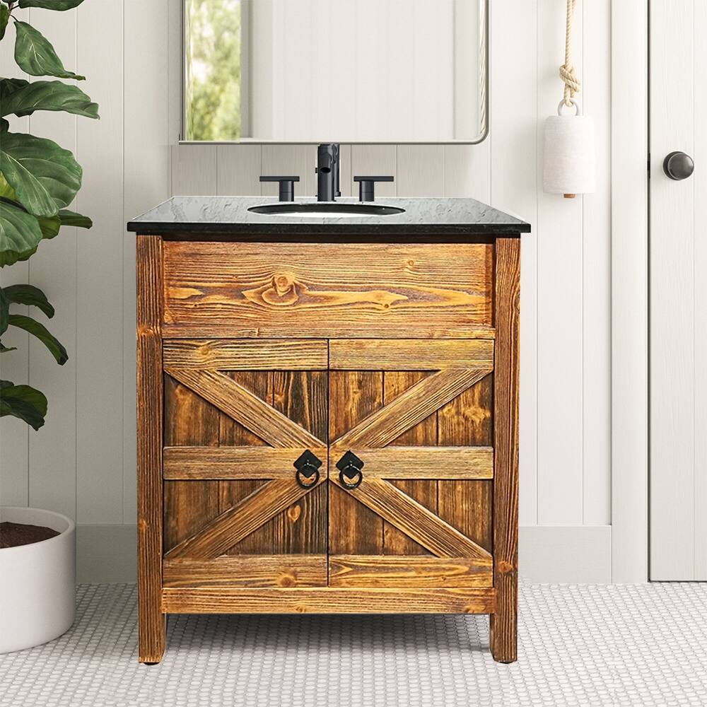 Norborne Barn Door 30" Single Bathroom Vanity Set