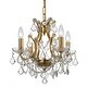 preview thumbnail 1 of 4, Filmore 4 Light Crystal Gold Mini-Chandelier - 17.5'' W x 12.5'' H 17.5'' W x 12.5'' H
