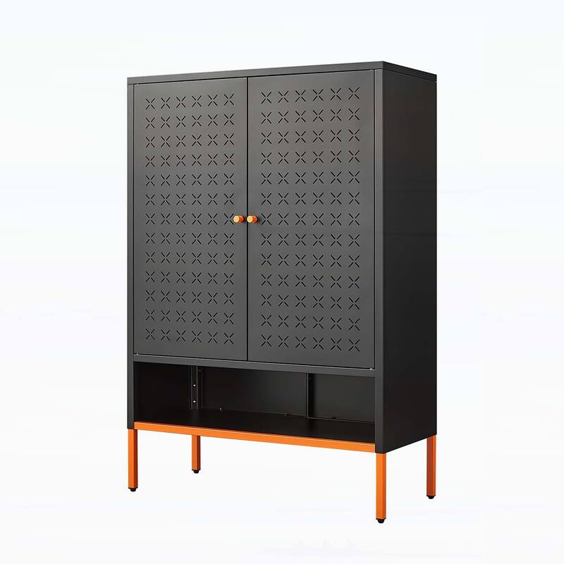 Grid Double Door Shoe Cabinet for Optimal Storage