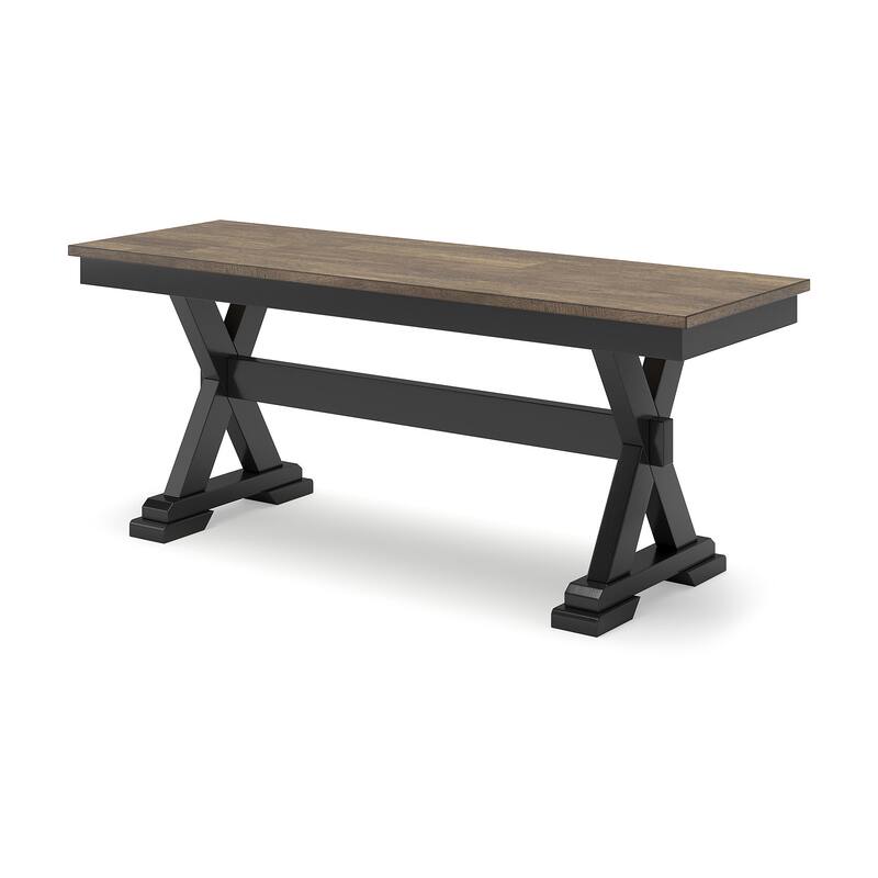 Signature Design by Ashley Wildenauer Black/Brown Dining Table and 2 Chairs and Bench