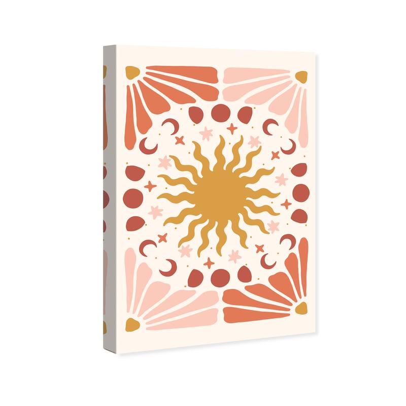 Wynwood Studio Canvas Astronomy and Space The Sun in Tune Yellow and Dark Yellow Modern & Contemporary Wall Art Canvas Print