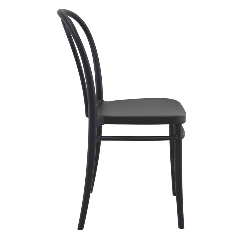 33.5" Black Stackable Patio Armless Dining Chair