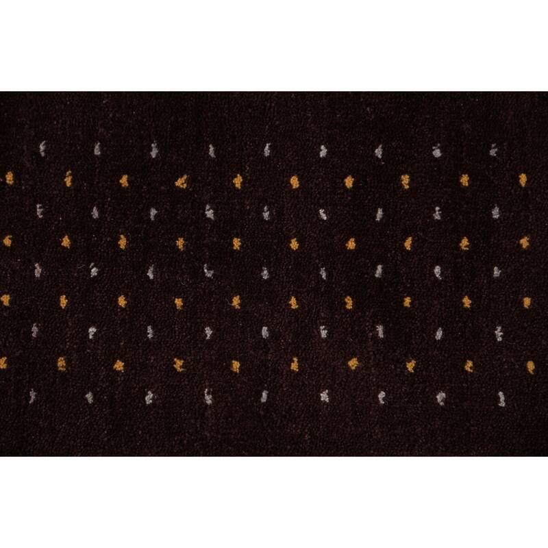 Brown Gabbeh Area Rug Handmade Oriental Wool Carpet - 8'1" x 9'8"